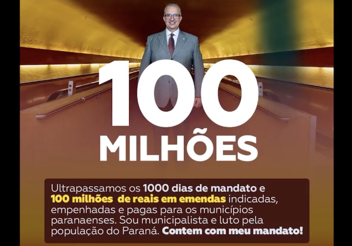 100 milhões em emendas